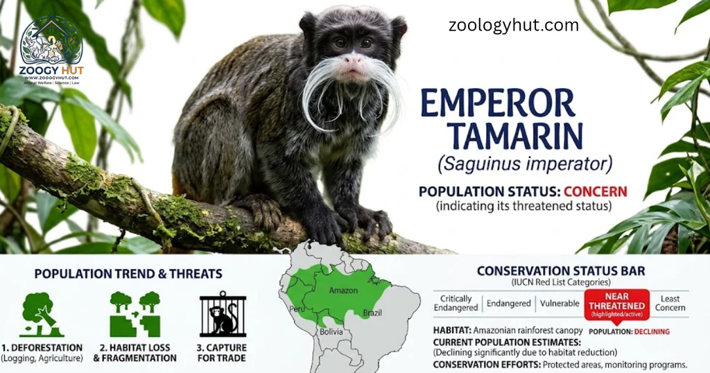 The scientific name of the emperor tamarin is Saguinus imperator